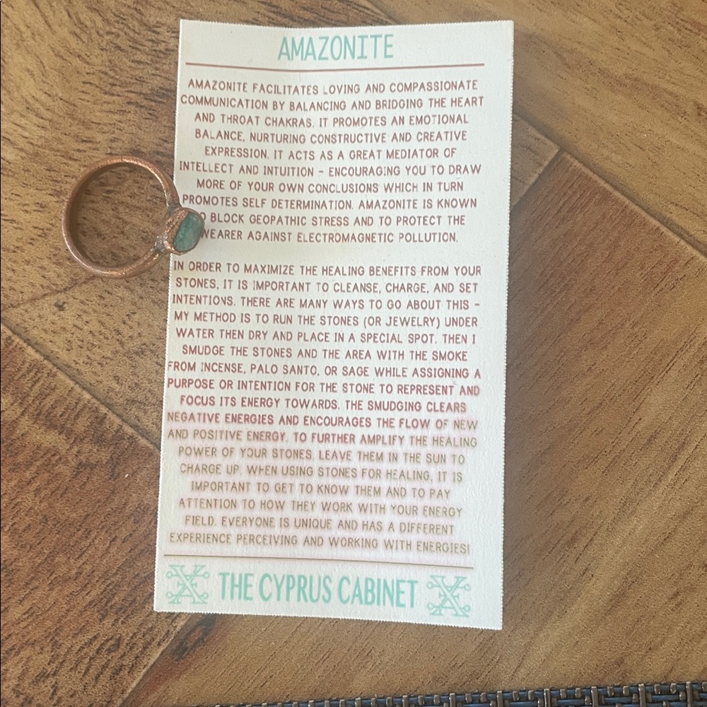 Amazonite Ring Size 5 - Picture 3 of 3